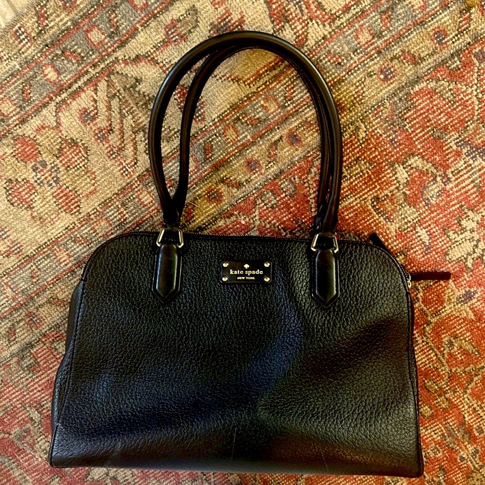 Kate Spade Textured Black Leather Satchel